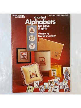 Leisure Arts Charted Alphabets For Boys & Girls Cross Stitch Pattern Book